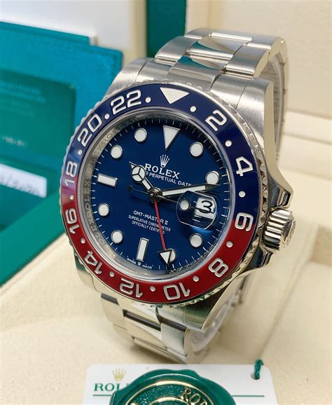 rolex gmt pepsi white gold blue dial|rolex pepsi 2023 retail price.